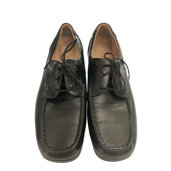 Verus Mens Size 7 Black Leather Moc Toe Dress Shoes - Picture 2 of 8